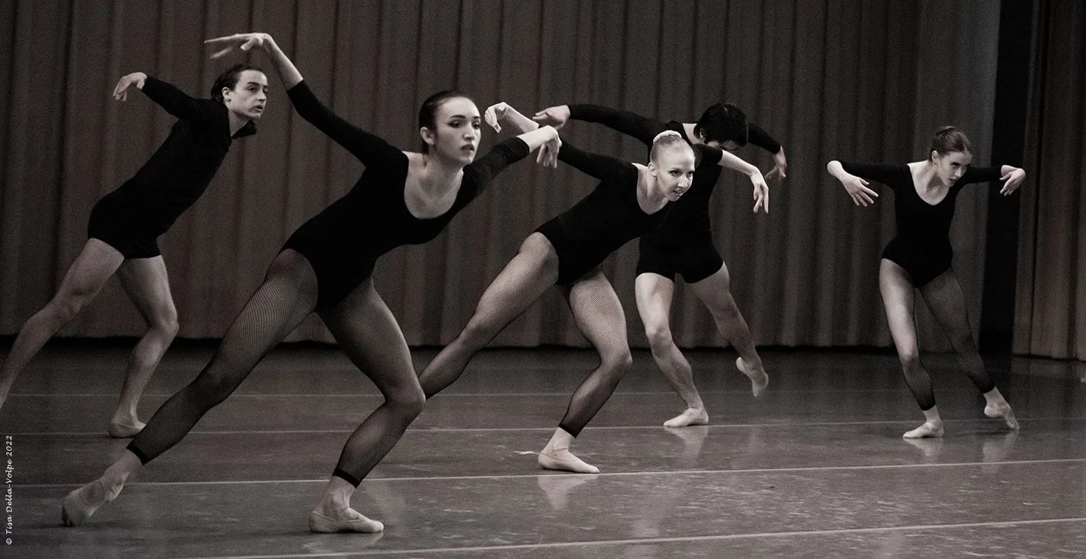 Black and white contemporary ensemble rehearsal