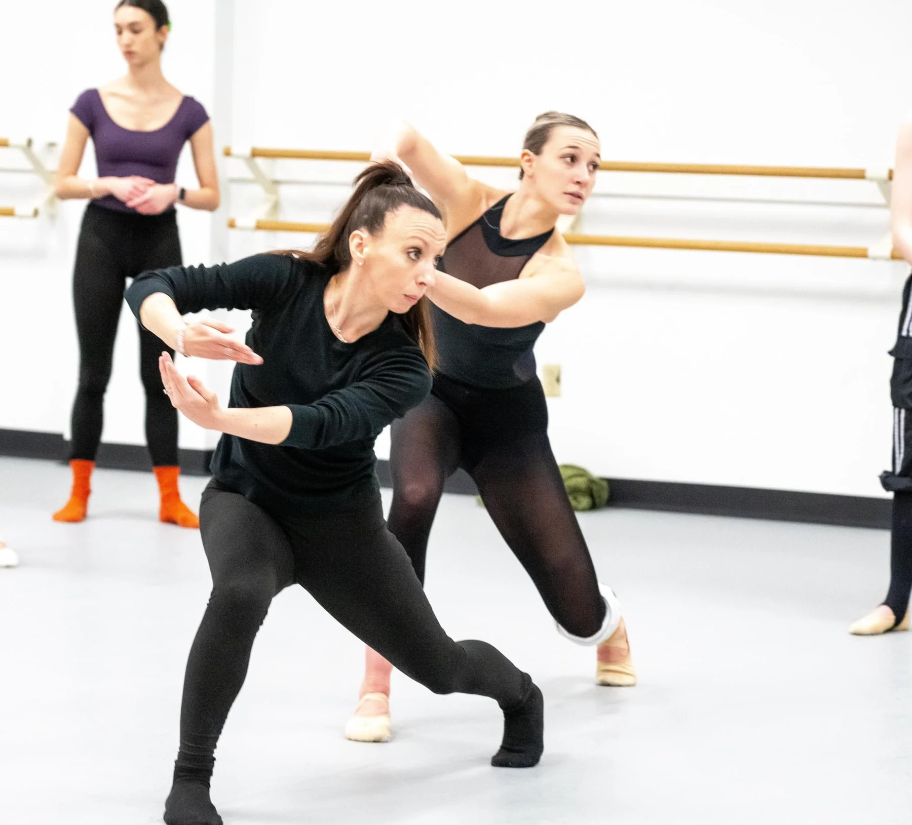Contemporary dancers rehearsing Maeghan McHale choreography